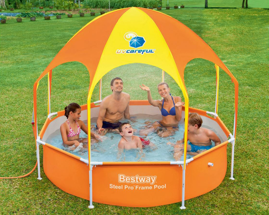 Bestway Splash-In-Shade fémvázas gyerek medence árnyékoló sátorral - 56432 - FFA 665